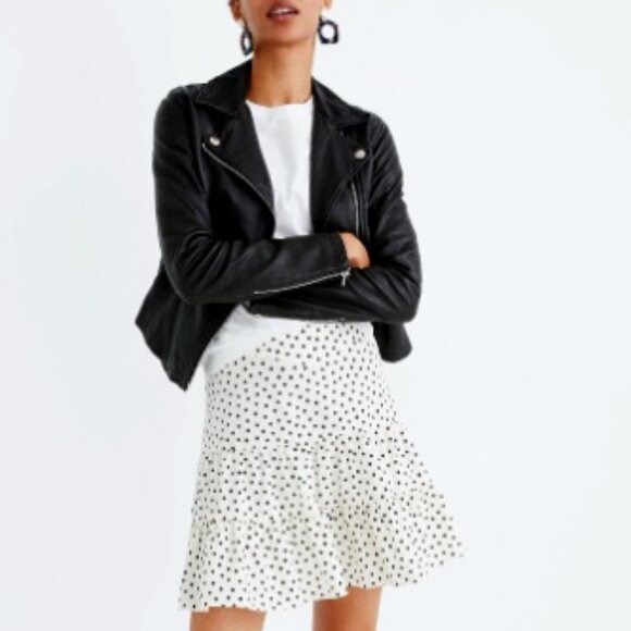 Madewell Skirt ✨️Tiered Mini Skirt in Inkbrush Dots - Picture 4 of 9